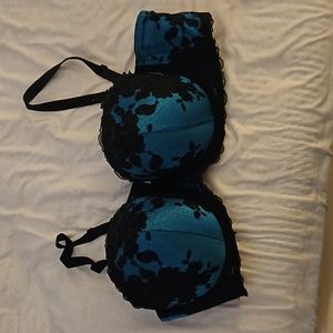 Torrid Curve 42B Teal Wide Band Convertible Sexy Padded Full Coverage Bra